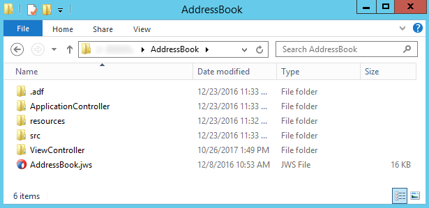 Содержимое архива мобильного демо-приложения AddressBook