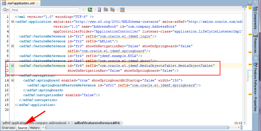 Ручная правка файла maf-application.xml