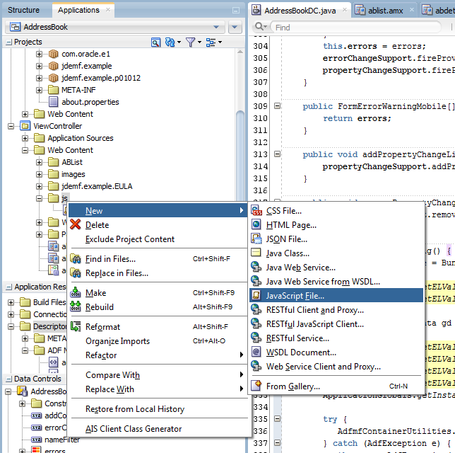 Создание файла JavaScript