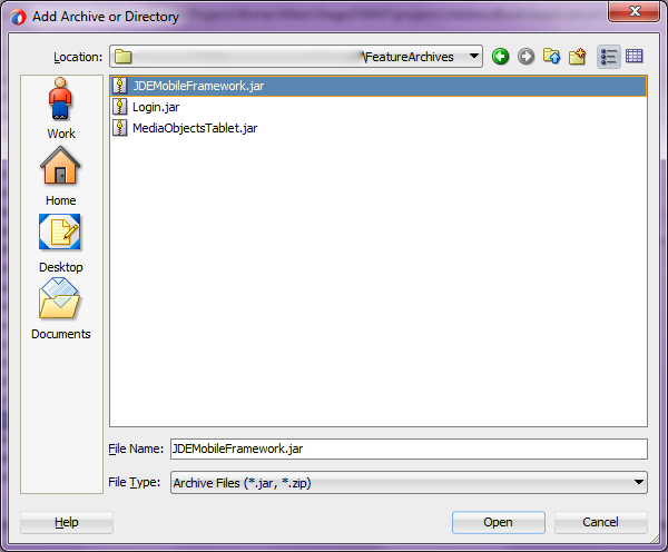 Путь к JDEMobileFramework.jar