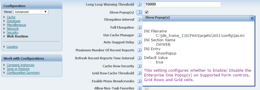Включение/выключение механизма форм с наведением для веб-сервера